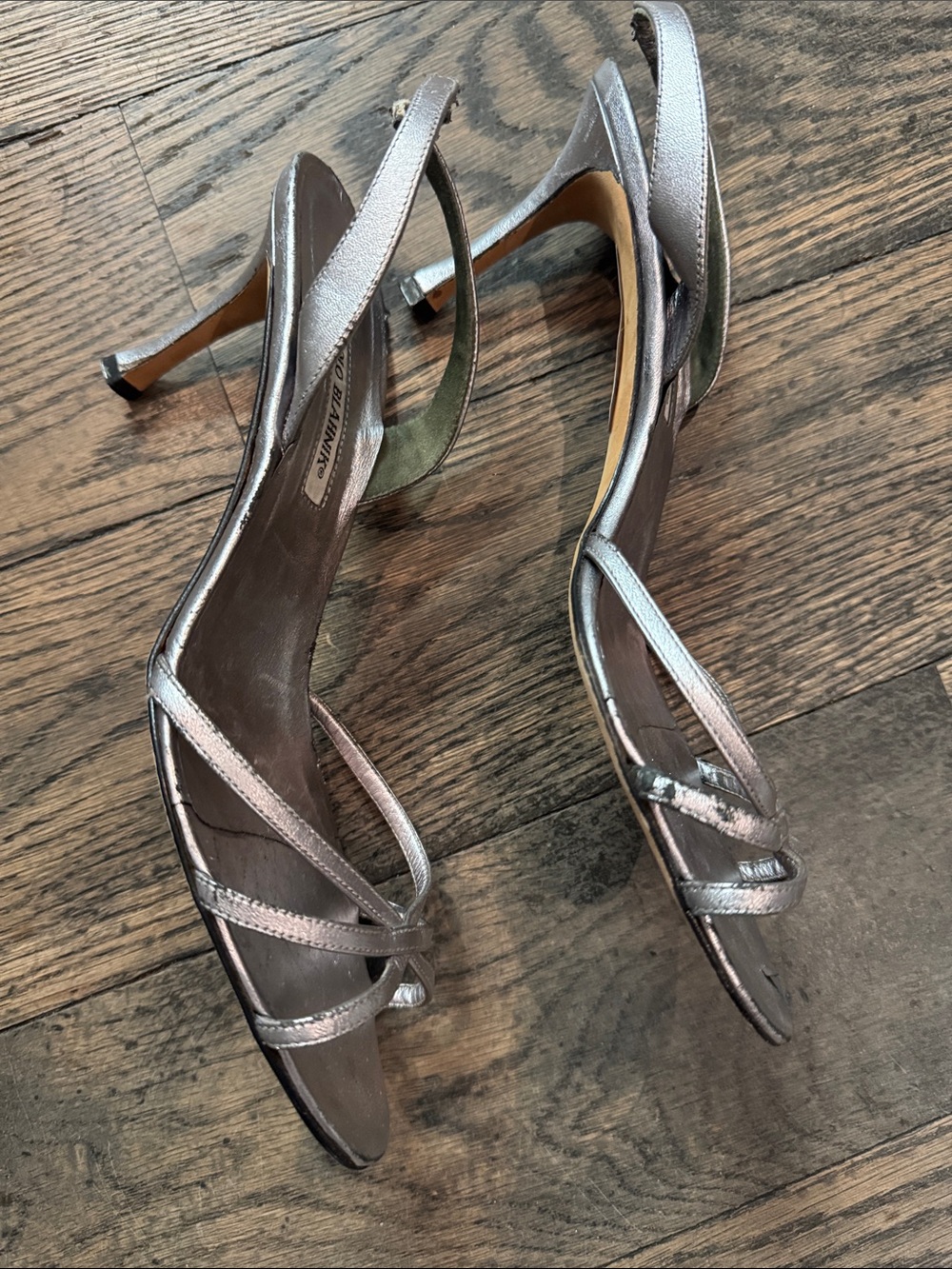 Silver manolo sandal - Picture 4 of 5